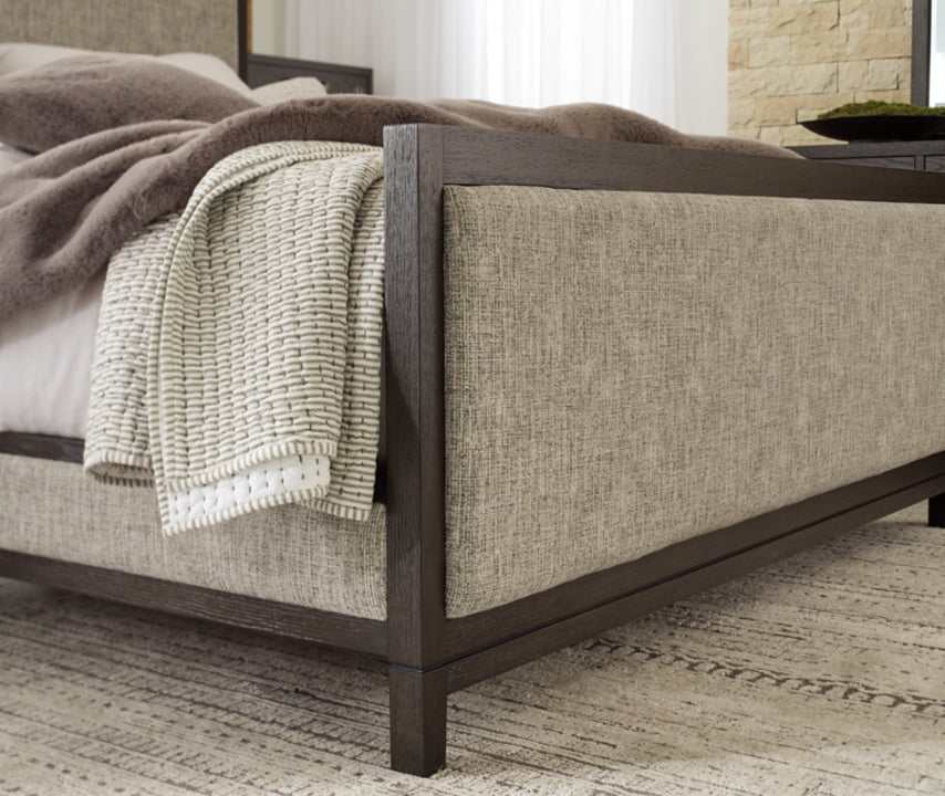 Burkhaus Brown Queen Uph. Panel Bed