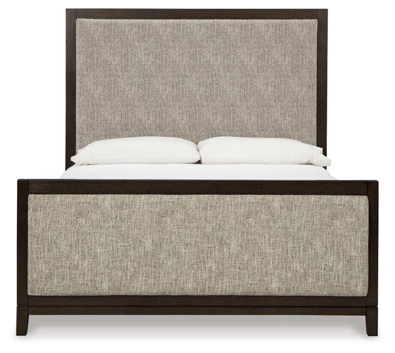 Burkhaus Brown Queen Uph. Panel Bed