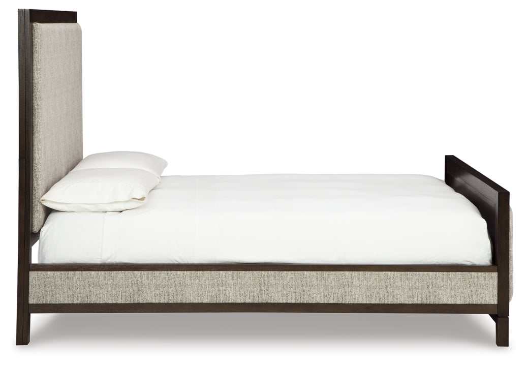 Burkhaus Brown Queen Uph. Panel Bed