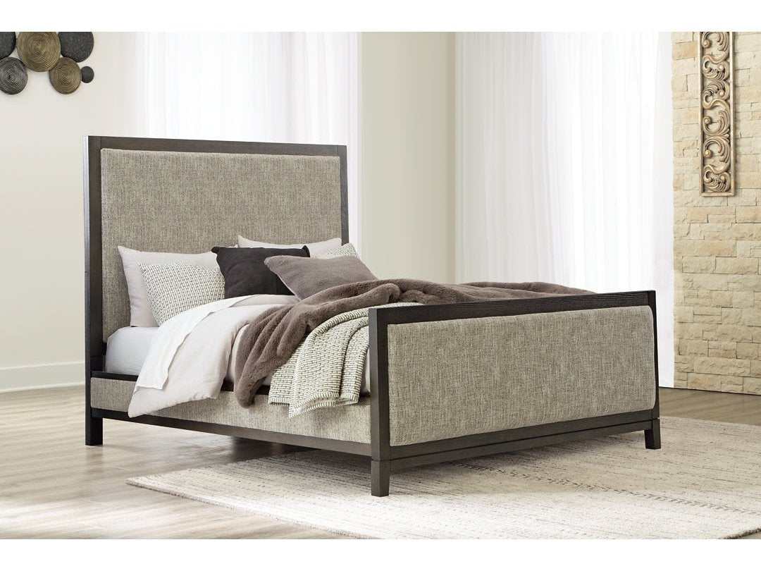 Burkhaus Brown Queen Uph. Panel Bed