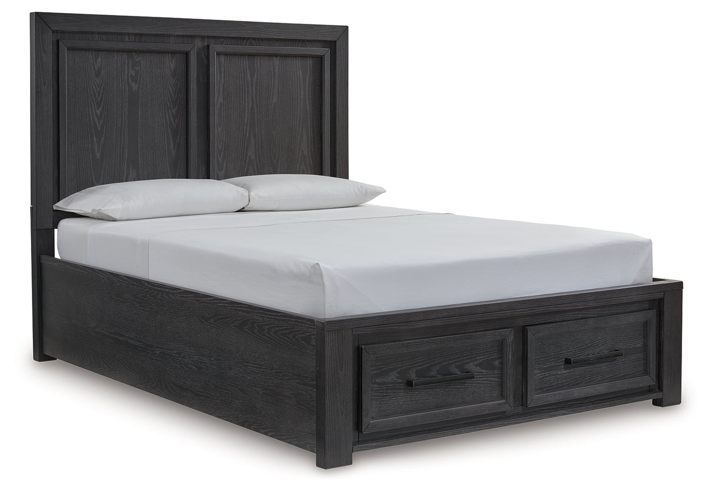 Foyland Black/Brown Queen Panel Storage Bed