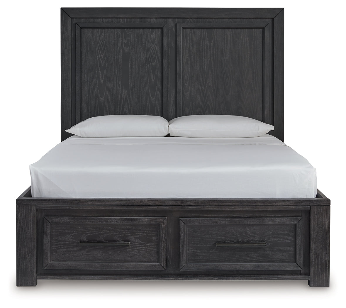 Foyland Black/Brown Queen Panel Storage Bed