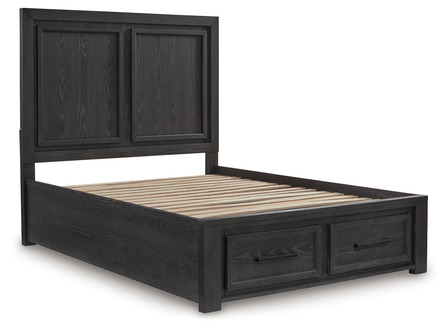 Foyland Black/Brown Queen Panel Storage Bed