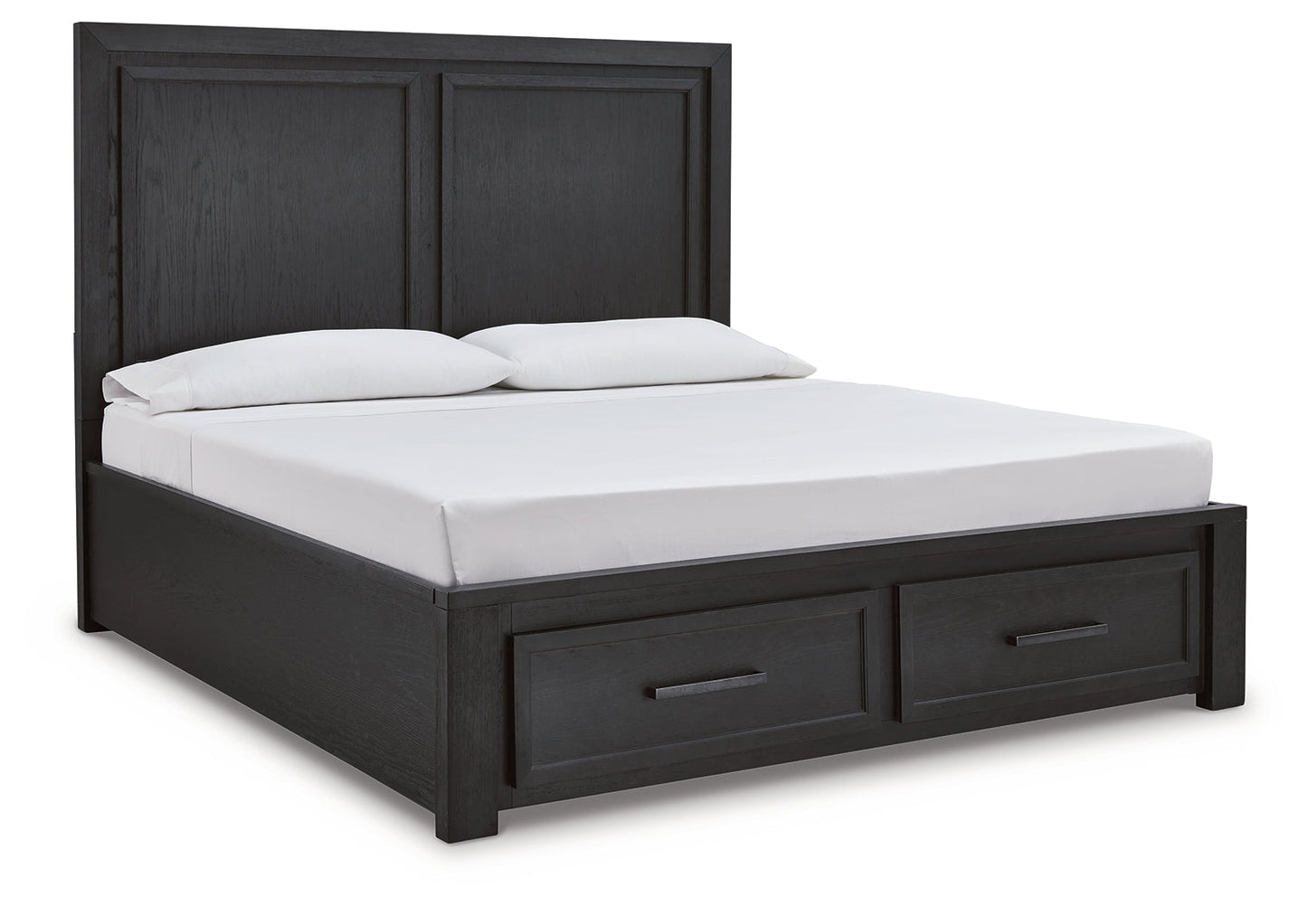 Foyland Black/Brown King Panel Storage Bed