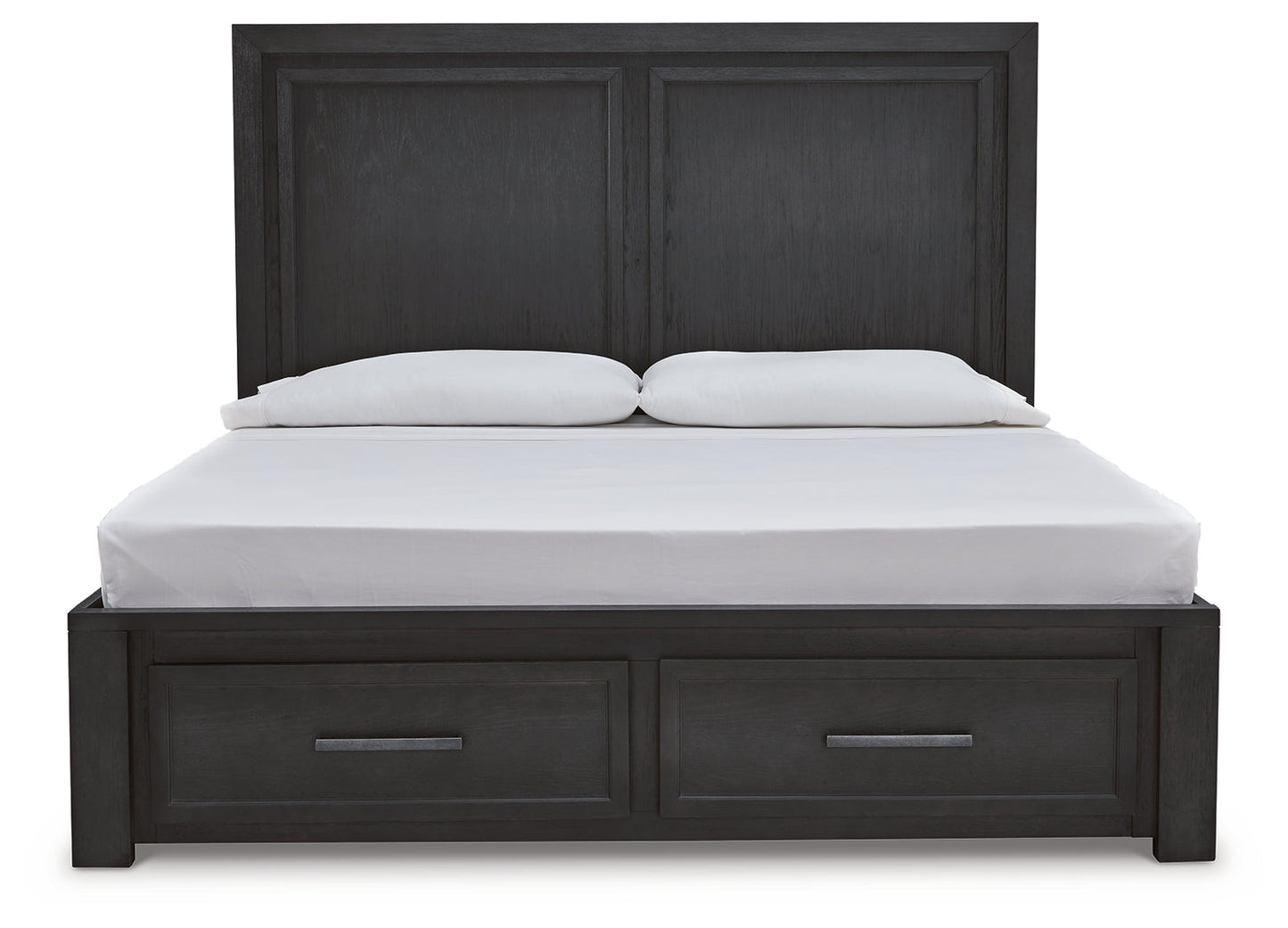 Foyland Black/Brown King Panel Storage Bed