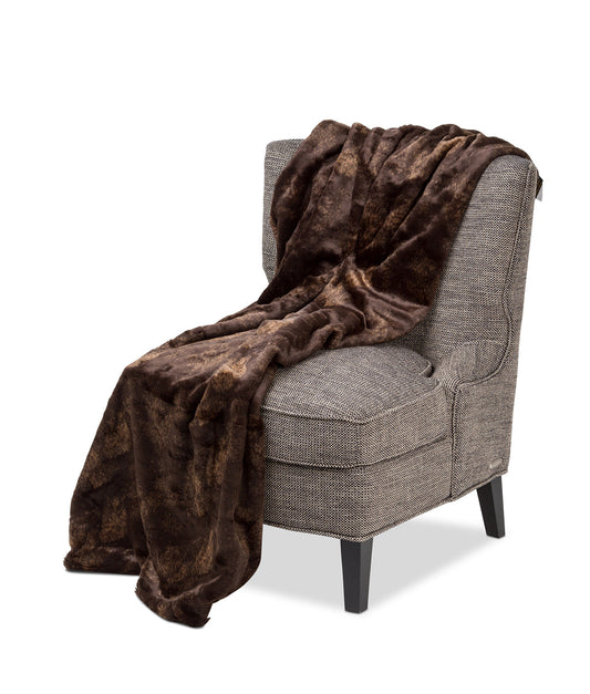 Bailey Dark Brown 56"x72" Faux-Fur Throw - Ornate Home