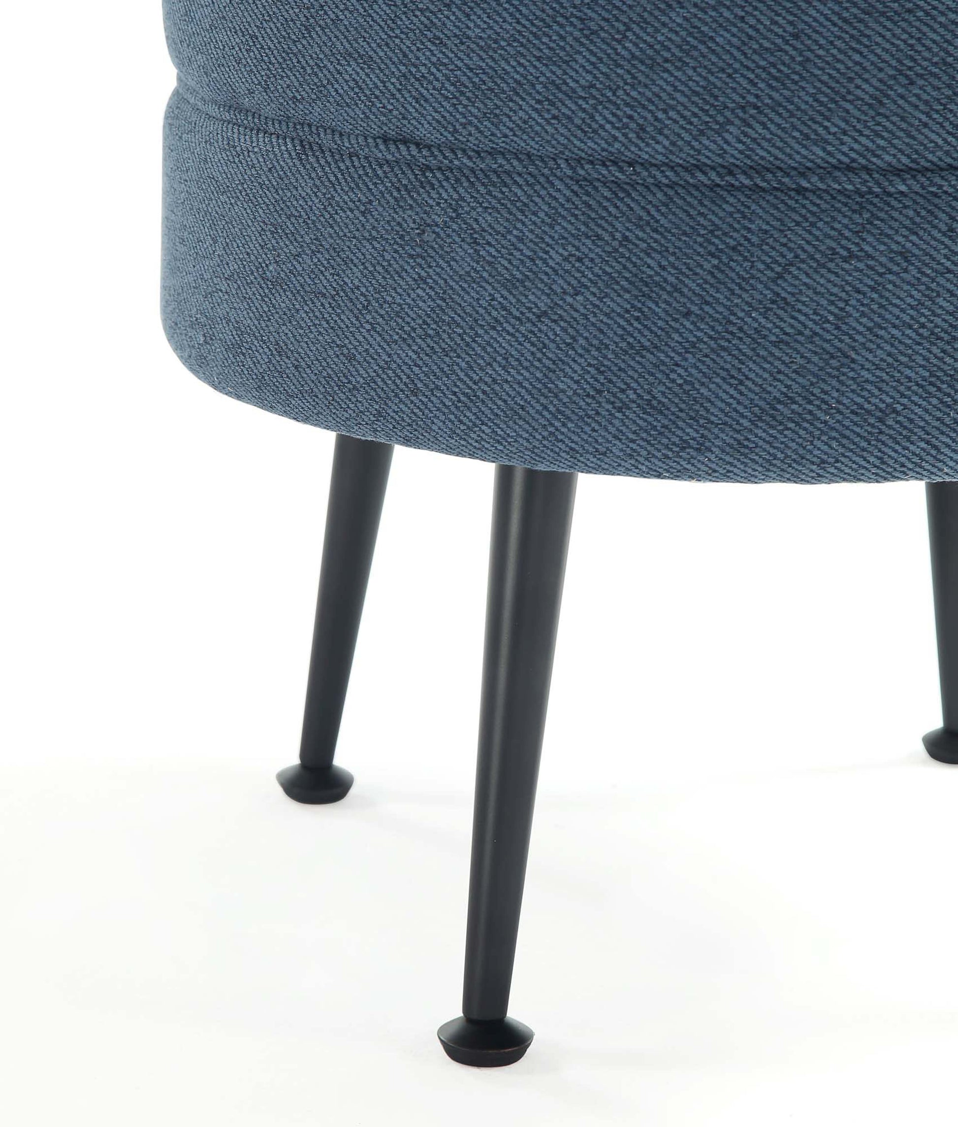 Bailey Ottoman in Blue with Black Feet - Ornate Home