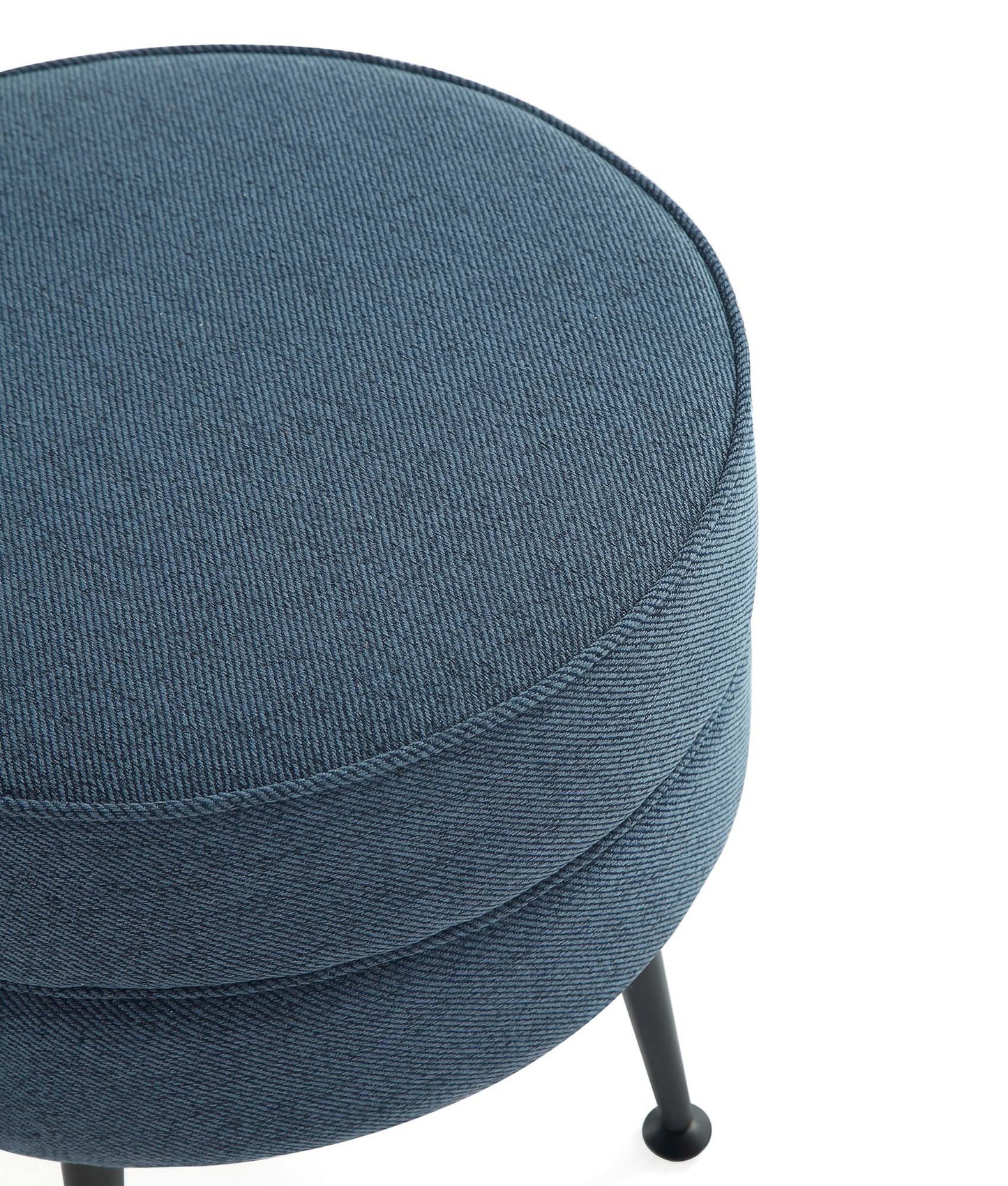 Bailey Ottoman in Blue with Black Feet - Ornate Home