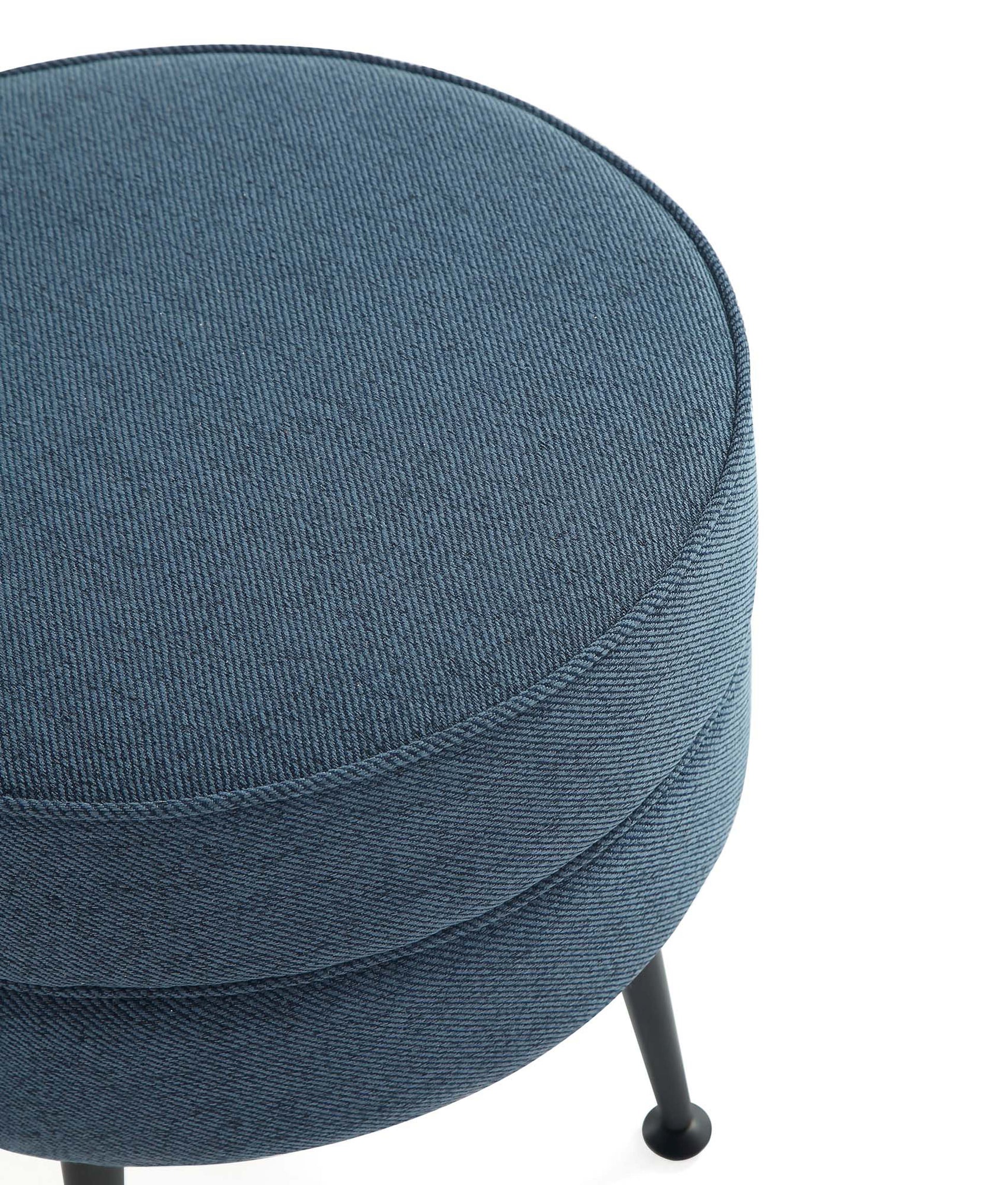 Bailey Ottoman in Blue with Black Feet - Ornate Home