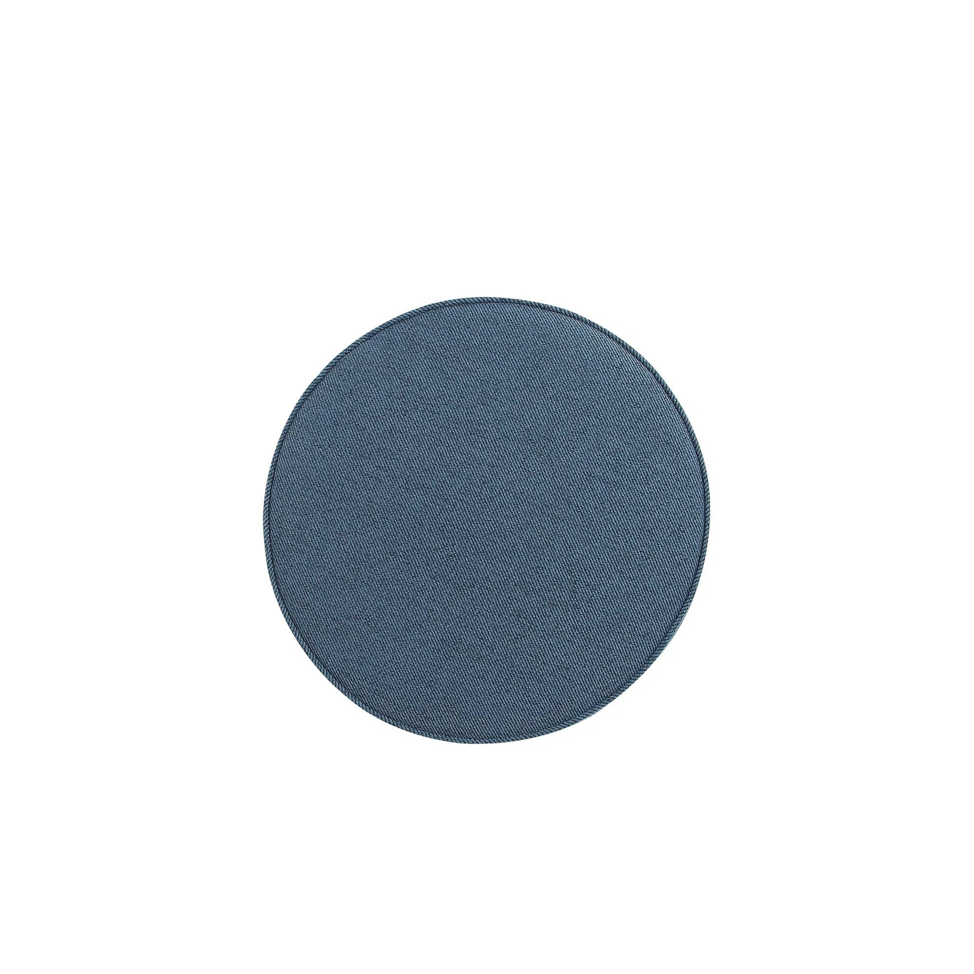Bailey Ottoman in Blue with Black Feet - Ornate Home