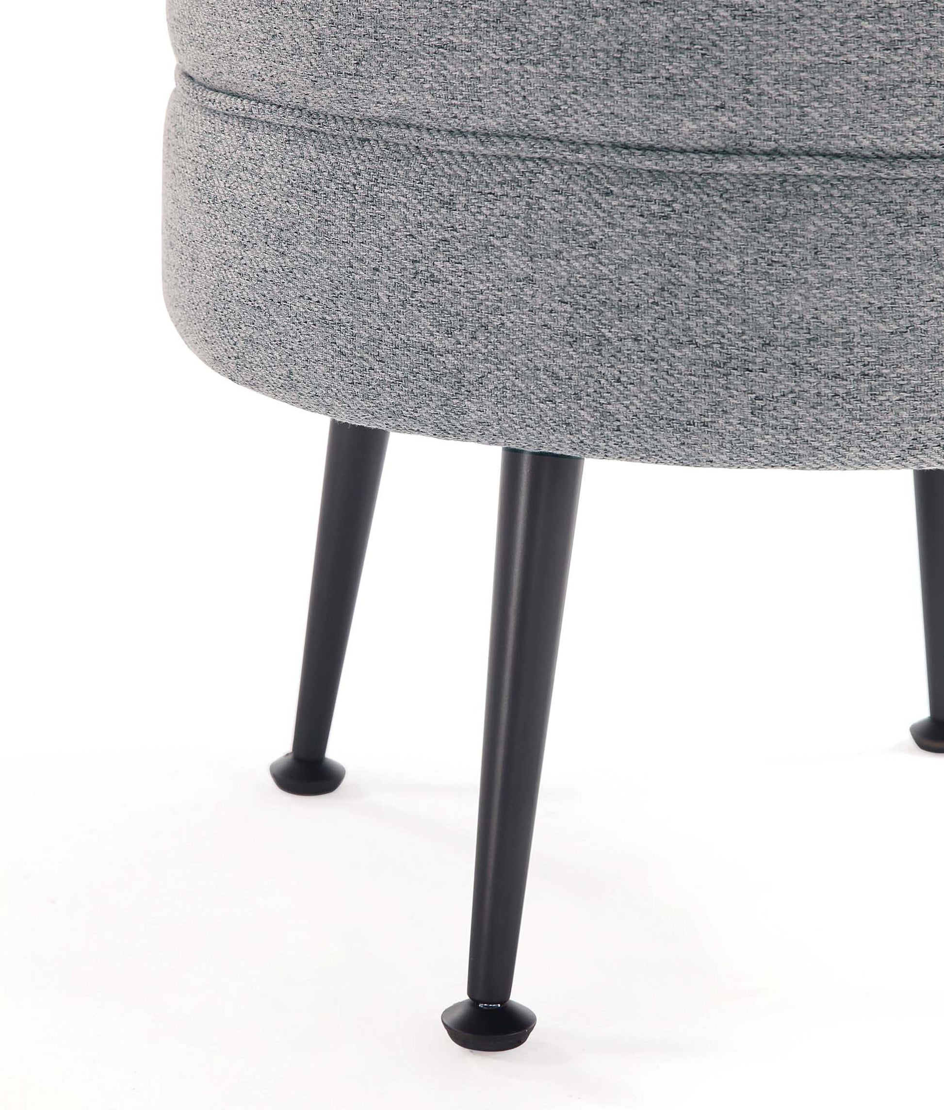 Bailey Ottoman in Grey with Black Feet - Ornate Home