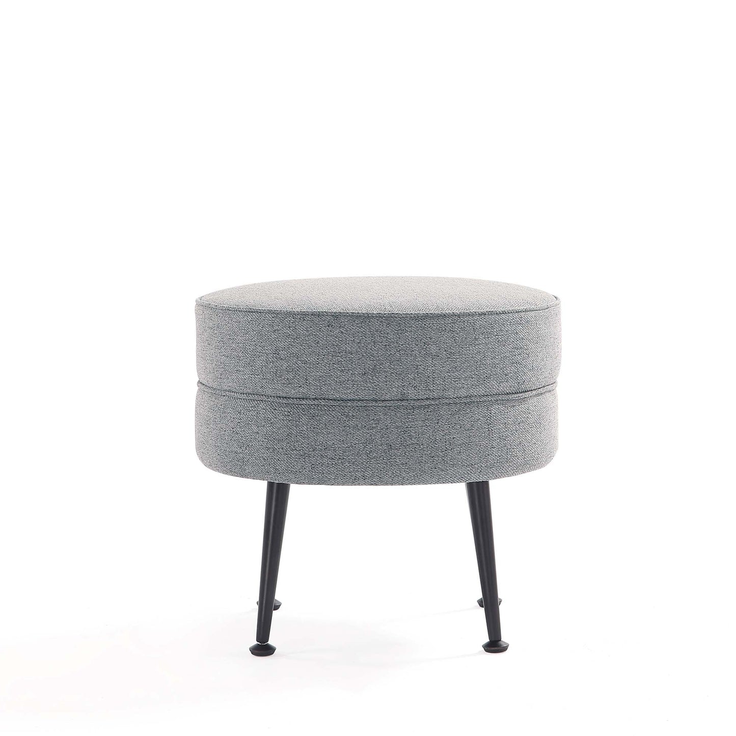 Bailey Ottoman in Grey with Black Feet - Ornate Home