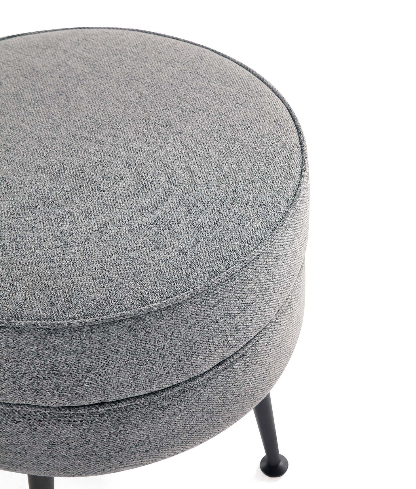 Bailey Ottoman in Grey with Black Feet (set of 2) - Ornate Home