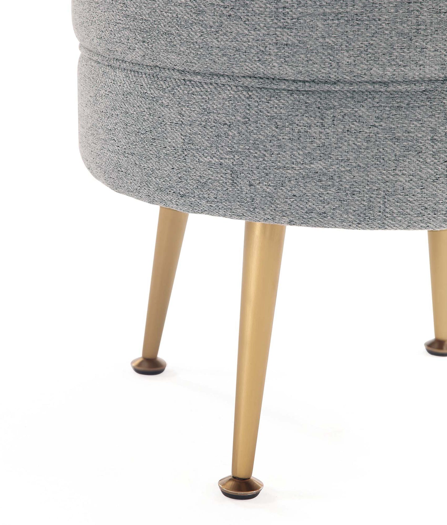Bailey Ottoman in Grey with Gold Feet - Ornate Home