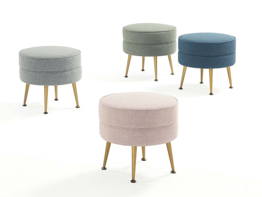 Bailey Ottoman in Multicolor with Gold Feet (set of 4) - Ornate Home