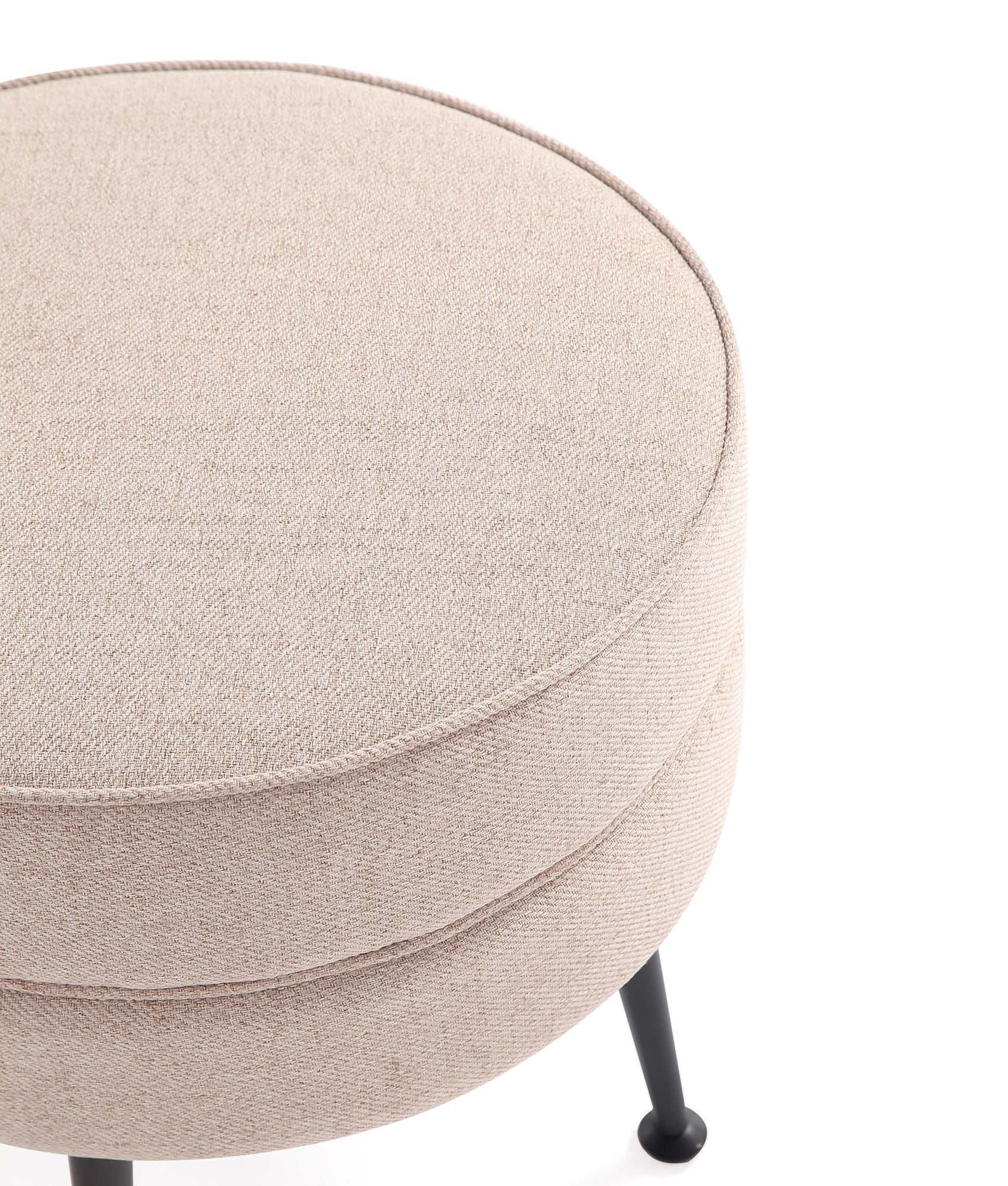 Bailey Ottoman in Oatmeal with Black Feet - Ornate Home