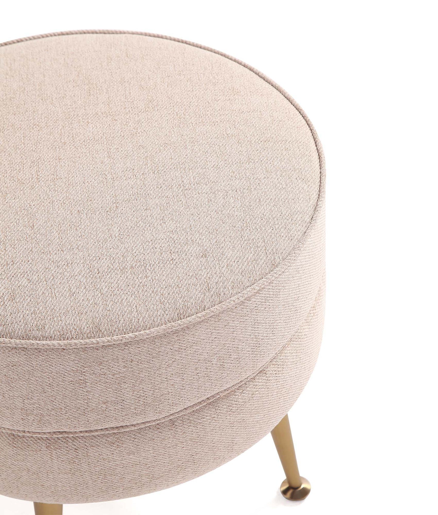 Bailey Ottoman in Oatmeal with Gold Feet (set of 2) - Ornate Home