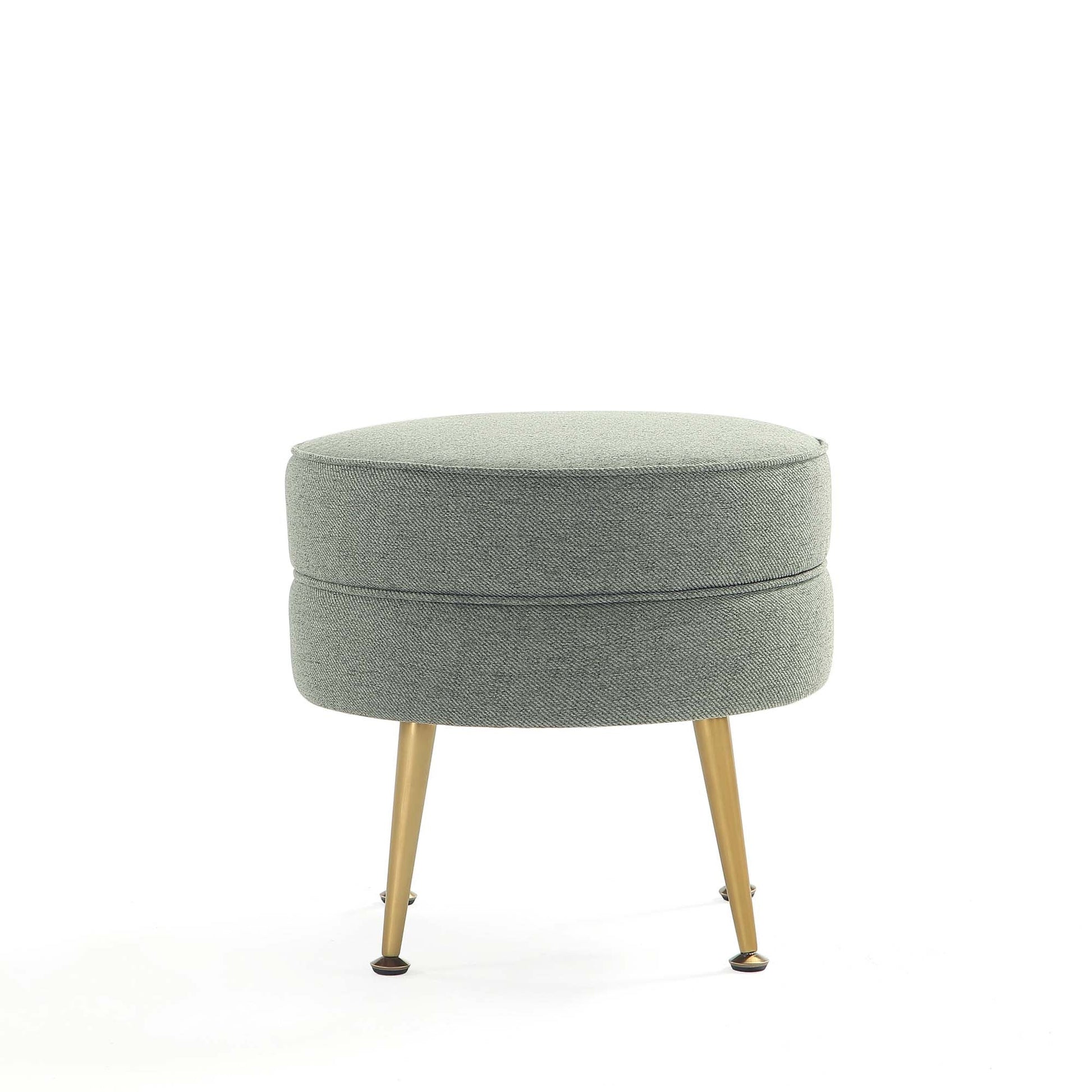 Bailey Ottoman in Sage Green with Gold Feet (set of 2) - Ornate Home