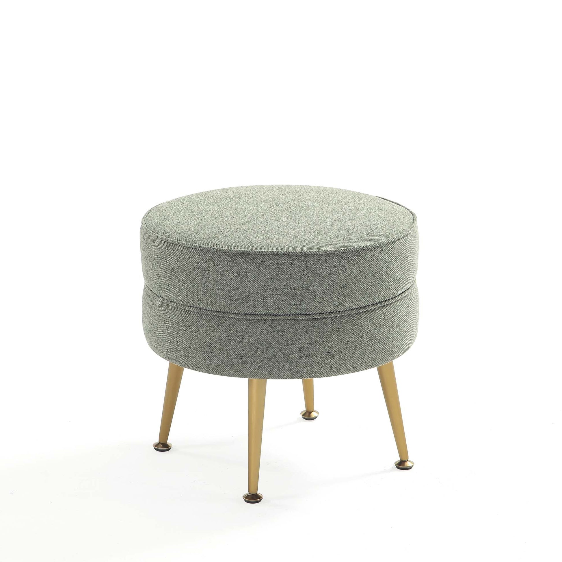 Bailey Ottoman in Sage Green with Gold Feet (set of 2) - Ornate Home