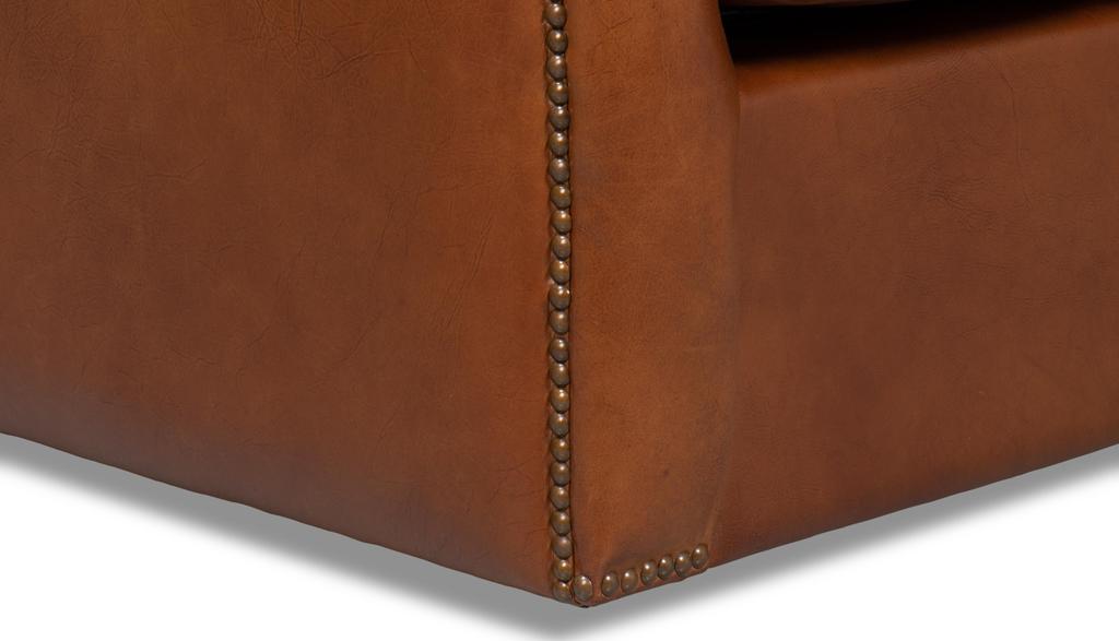 Baker Brown Leather Swivel Chair - Ornate Home
