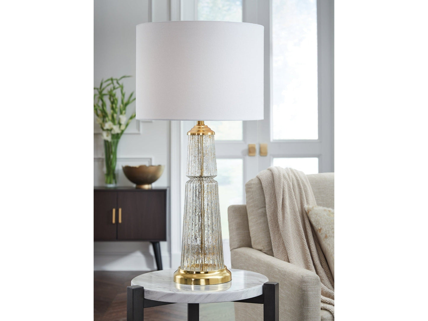Bakersboro Clear/Gold Finish Table Lamp- Viva Furn