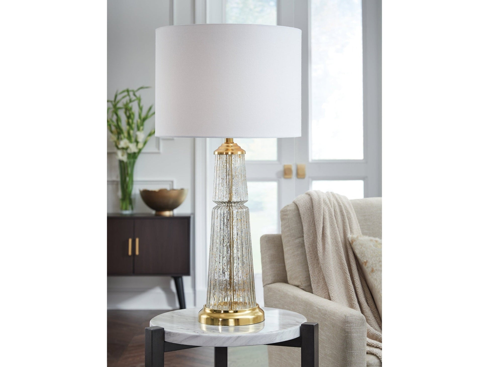 Bakersboro Clear/Gold Finish Table Lamp- Viva Furn