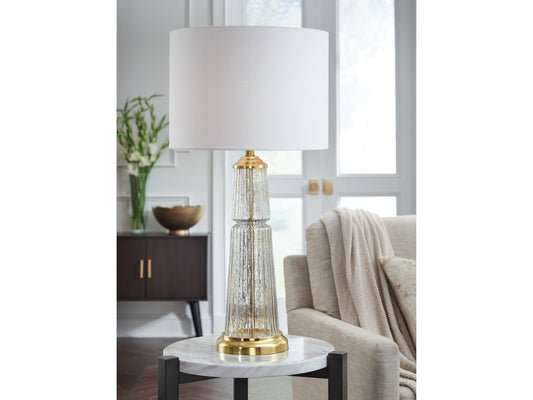 Bakersboro Clear/Gold Finish Table Lamp- Viva Furn
