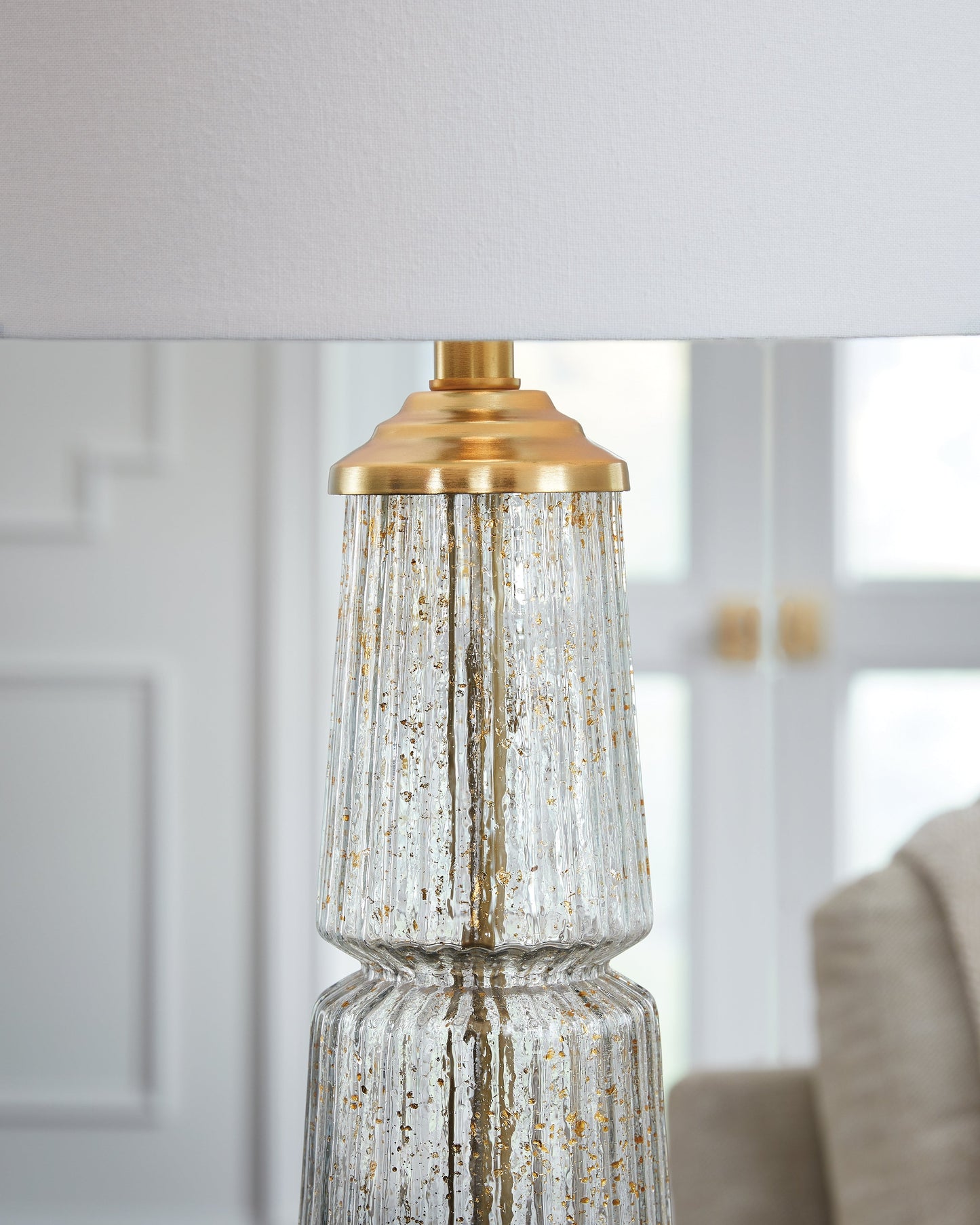 Bakersboro Clear/Gold Finish Table Lamp- Viva Furn
