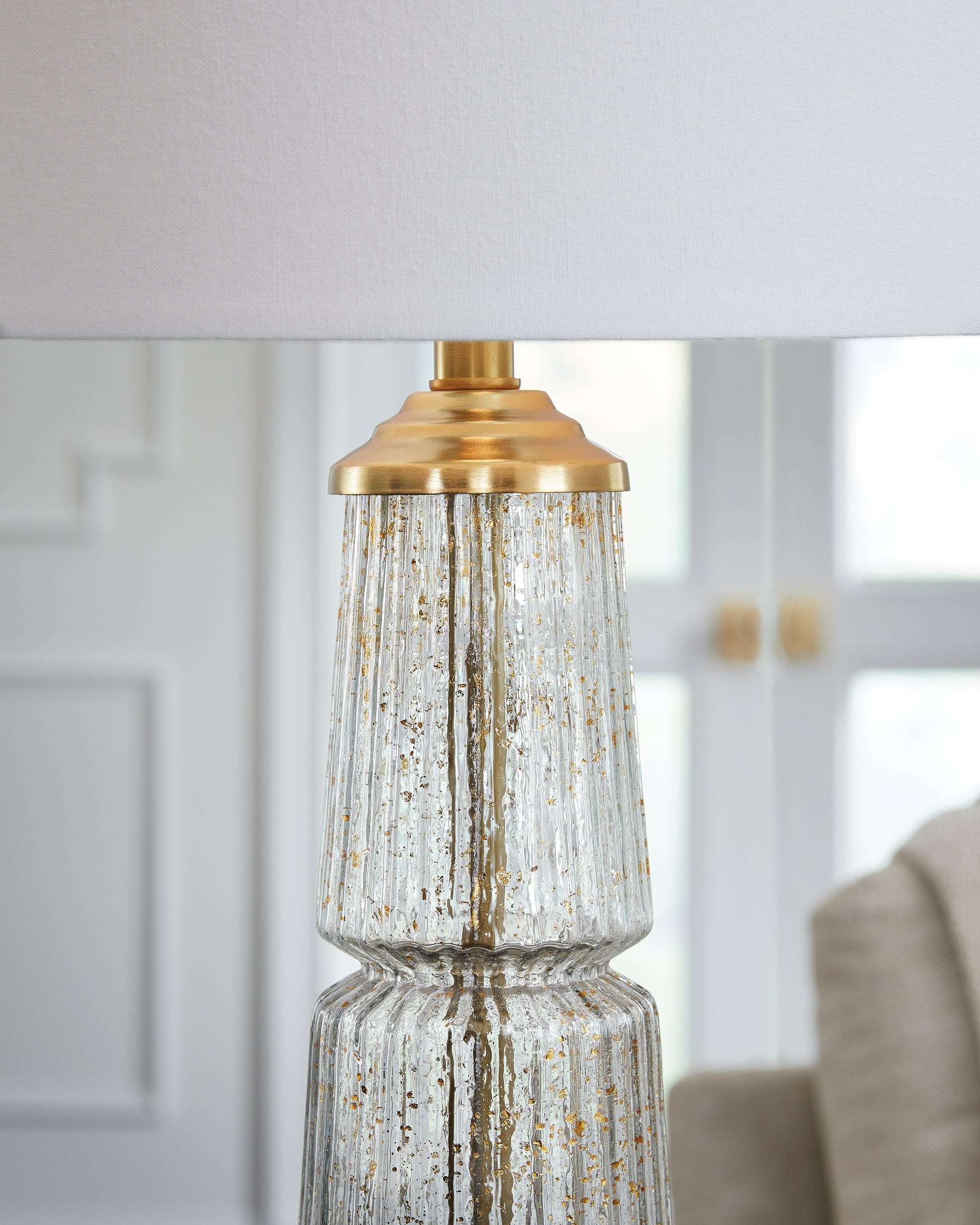 Bakersboro Clear/Gold Finish Table Lamp- Viva Furn