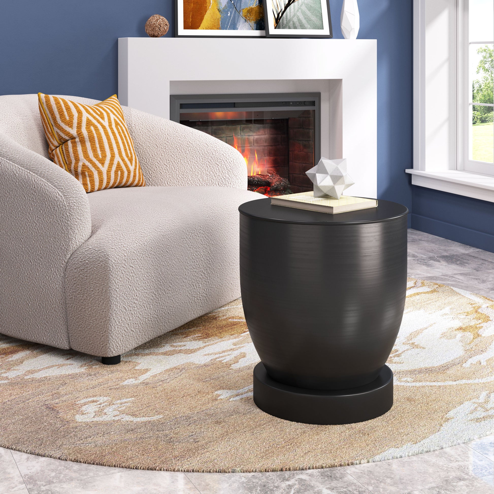 Baku Black Side Table - Ornate Home