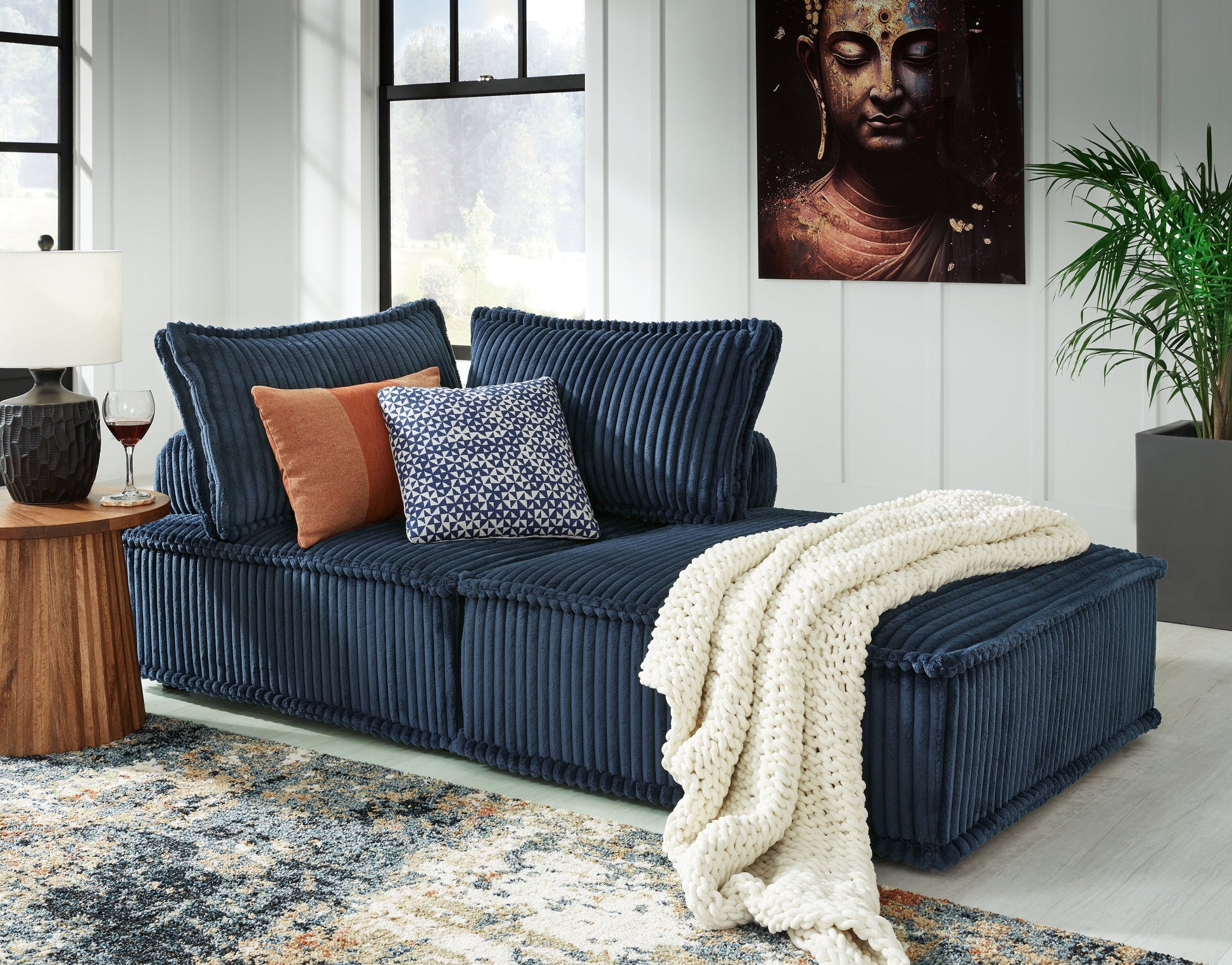 Bales Navy 2-Piece Modular Seating- Viva Furn