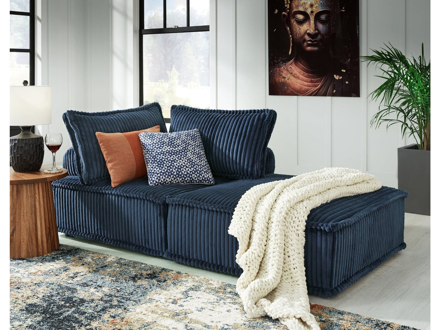 Bales Navy 2-Piece Modular Seating- Viva Furn