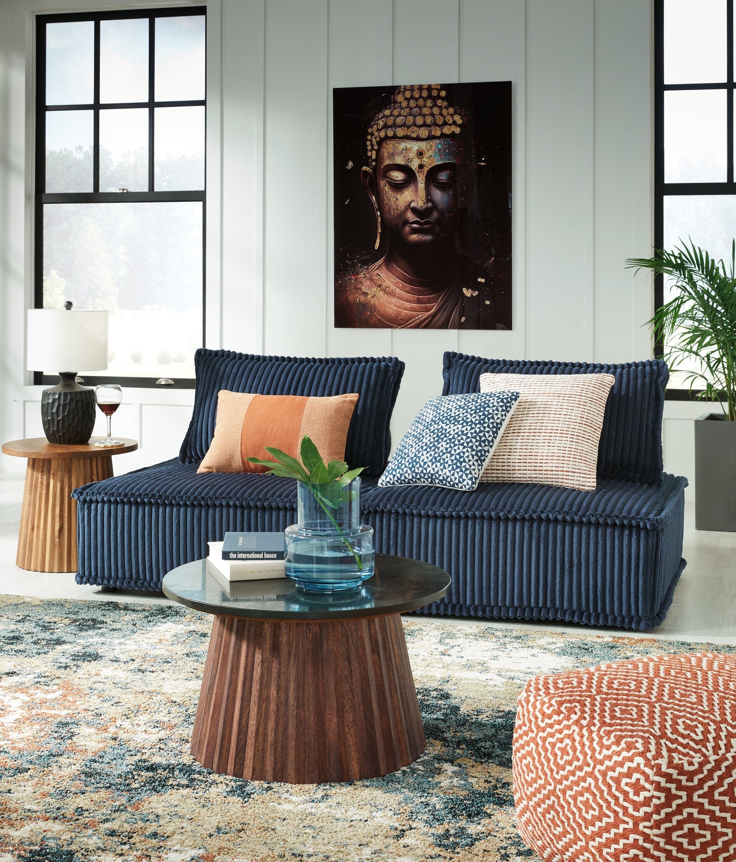 Bales Navy 2-Piece Modular Seating- Viva Furn