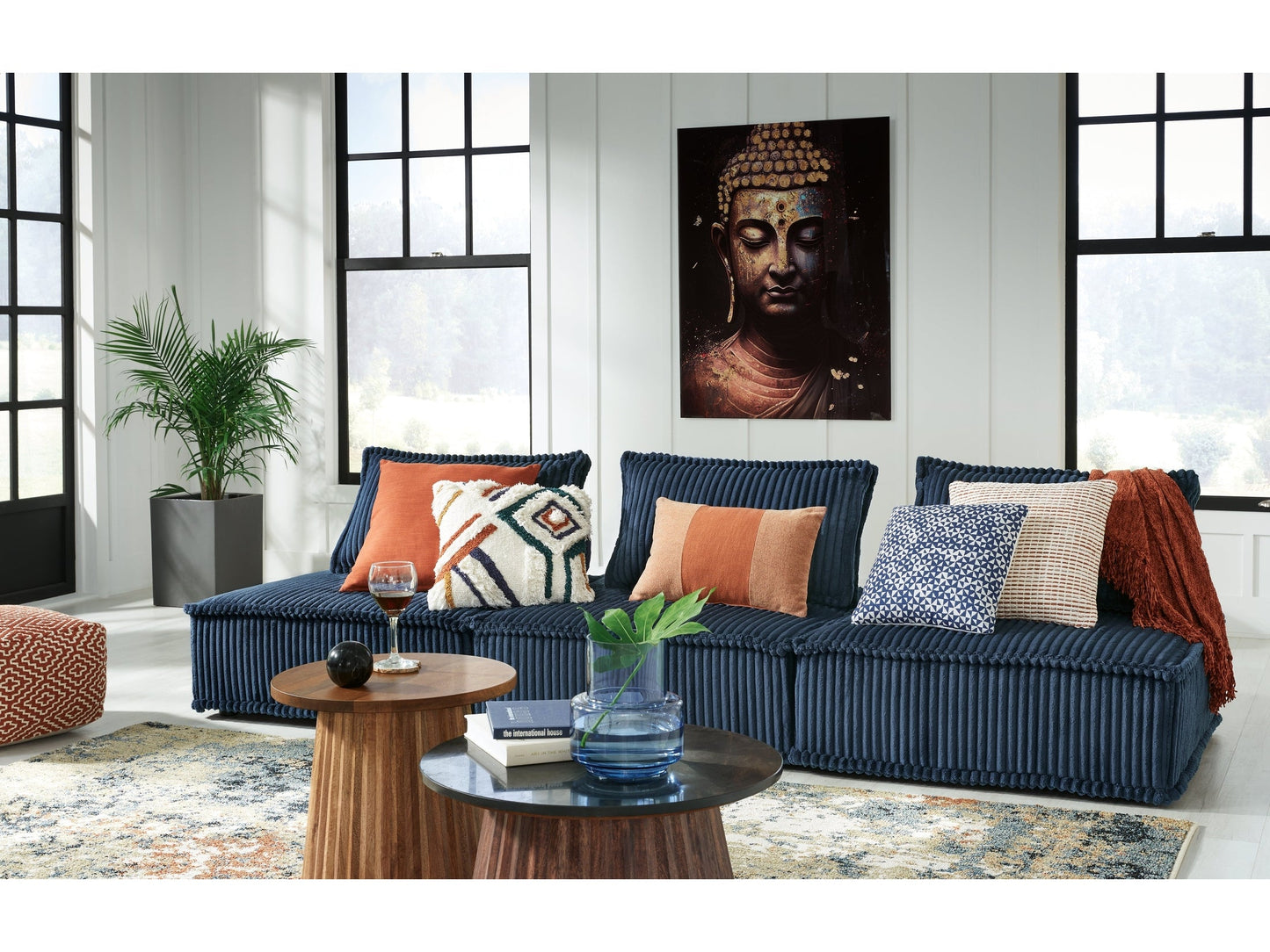Bales Navy 3-Piece Modular Seating- Viva Furn