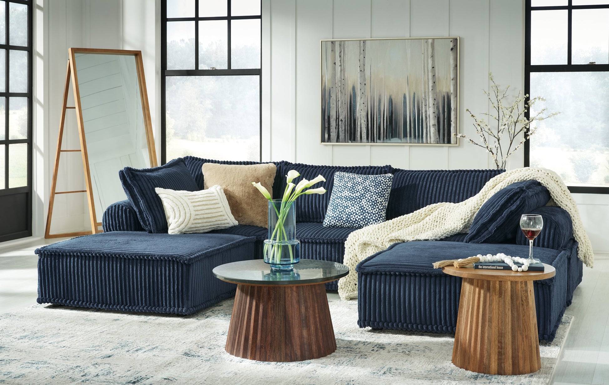 Bales Navy 5-Piece Modular Seating- Viva Furn