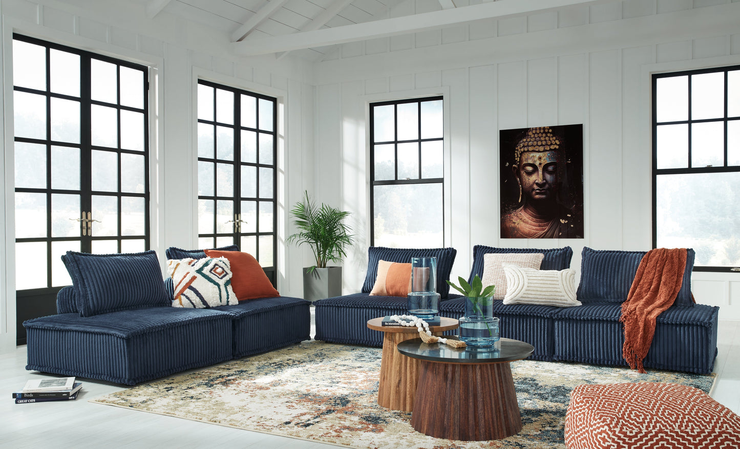 Bales Navy 5-Piece Modular Seating- Viva Furn