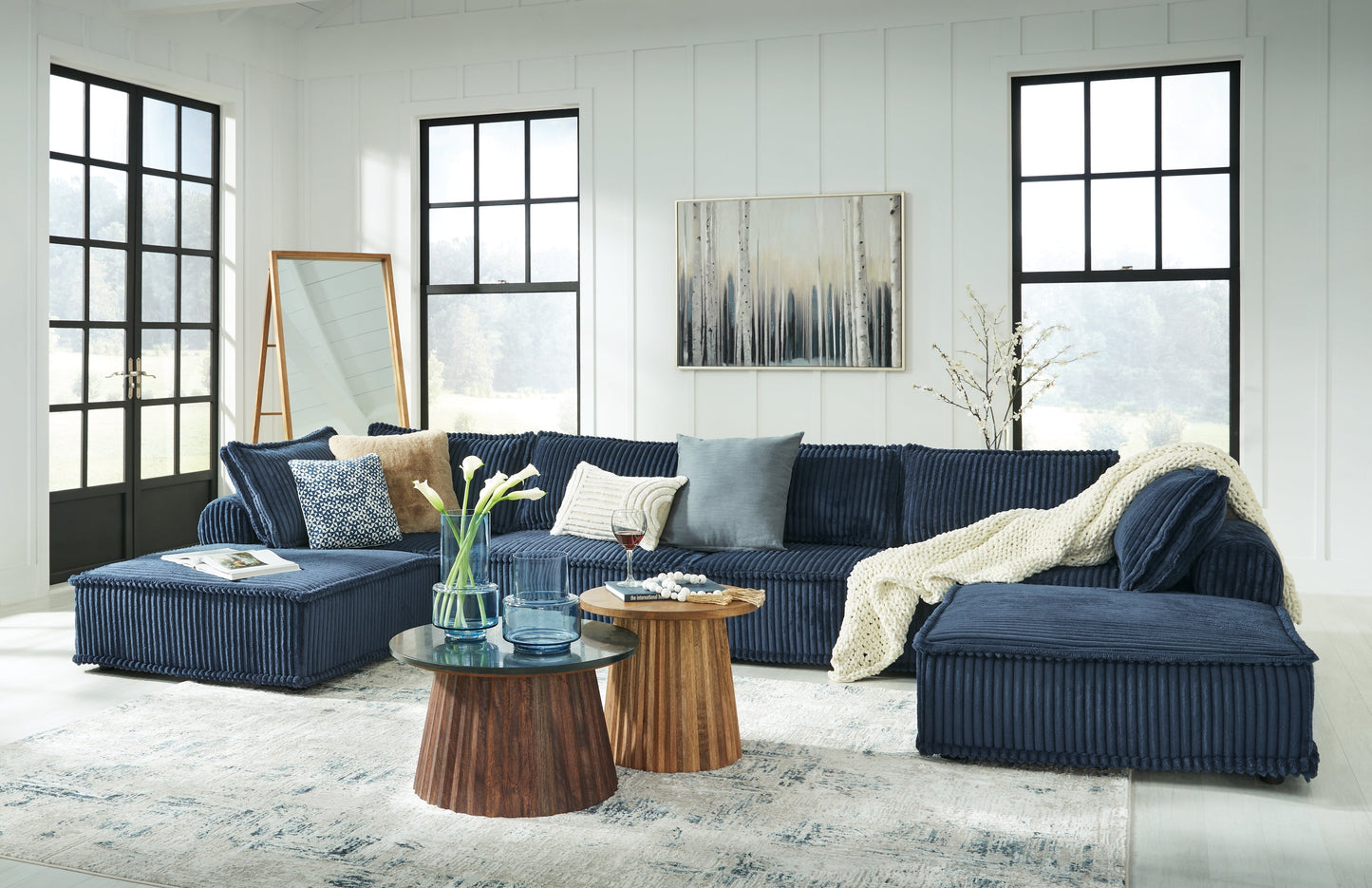 Bales Navy 6-Piece Modular Seating- Viva Furn