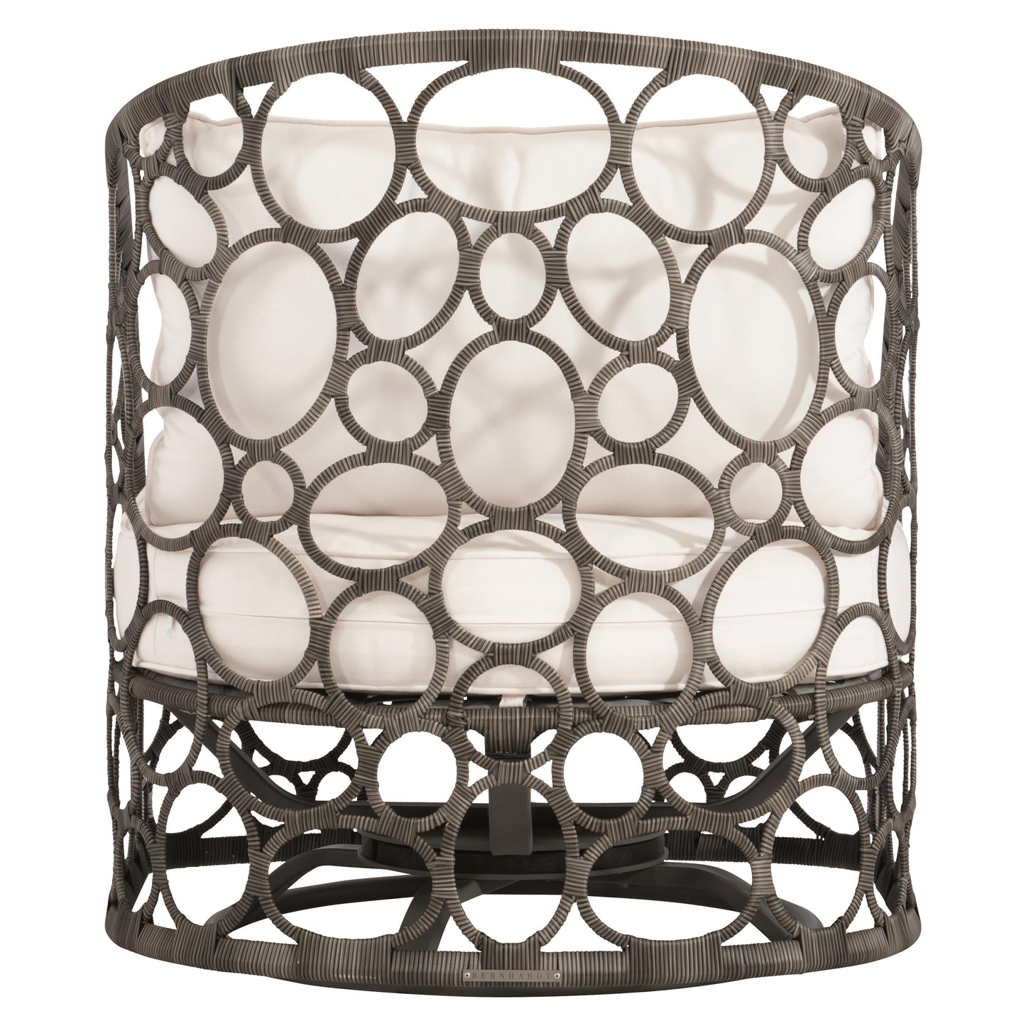 Bali Peppercorn/White/Cream Outdoor Swivel Chair - Ornate Home