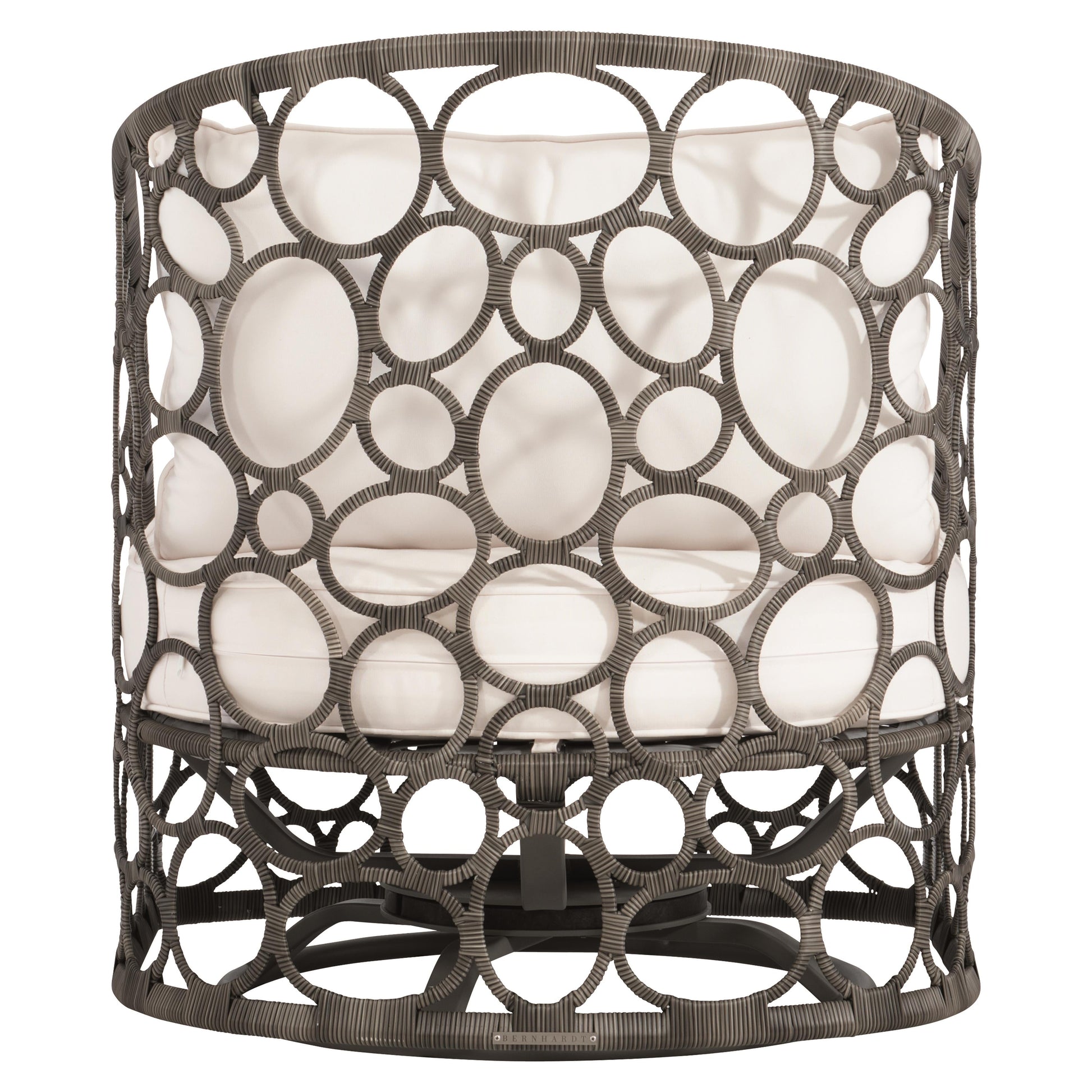 Bali Peppercorn/White/Cream Outdoor Swivel Chair - Ornate Home
