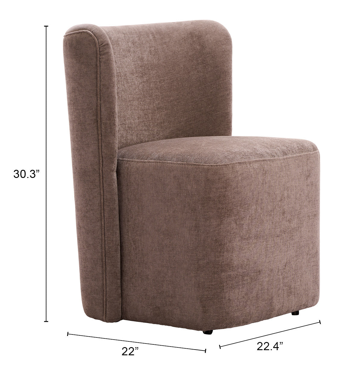 Bambun Taupe Dining Chair with Wheels - Ornate Home