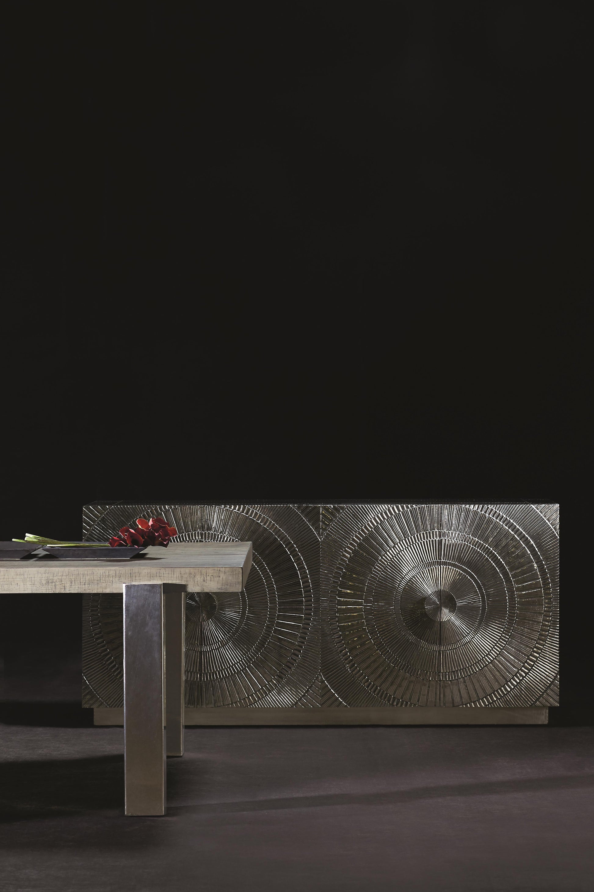 Barcelona German Silver Entertainment Credenza - Ornate Home