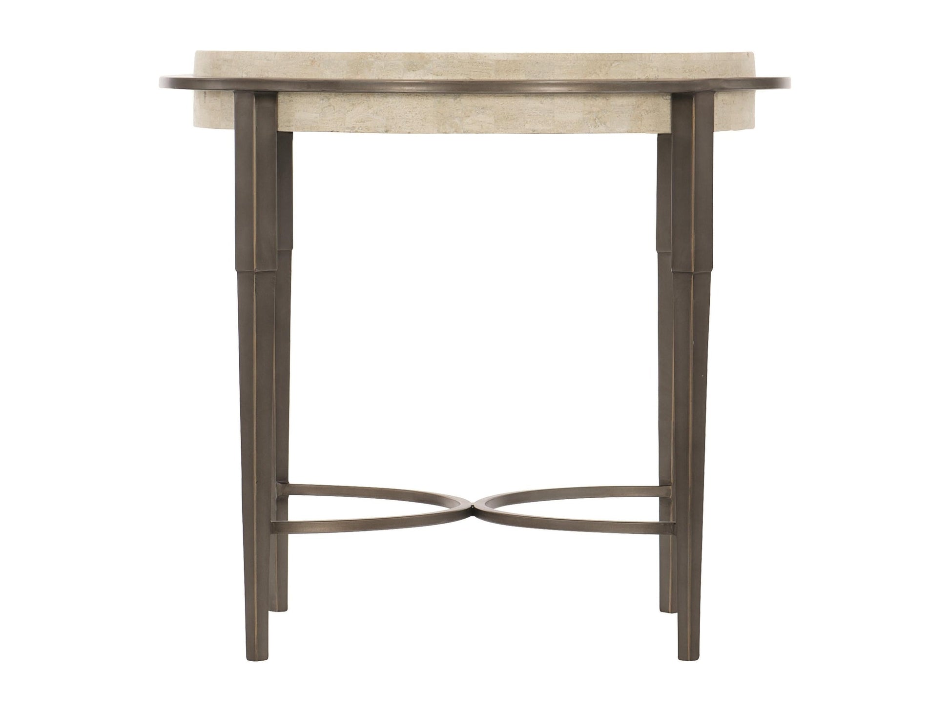 Barclay White/Antique Pewter Side Table - Ornate Home