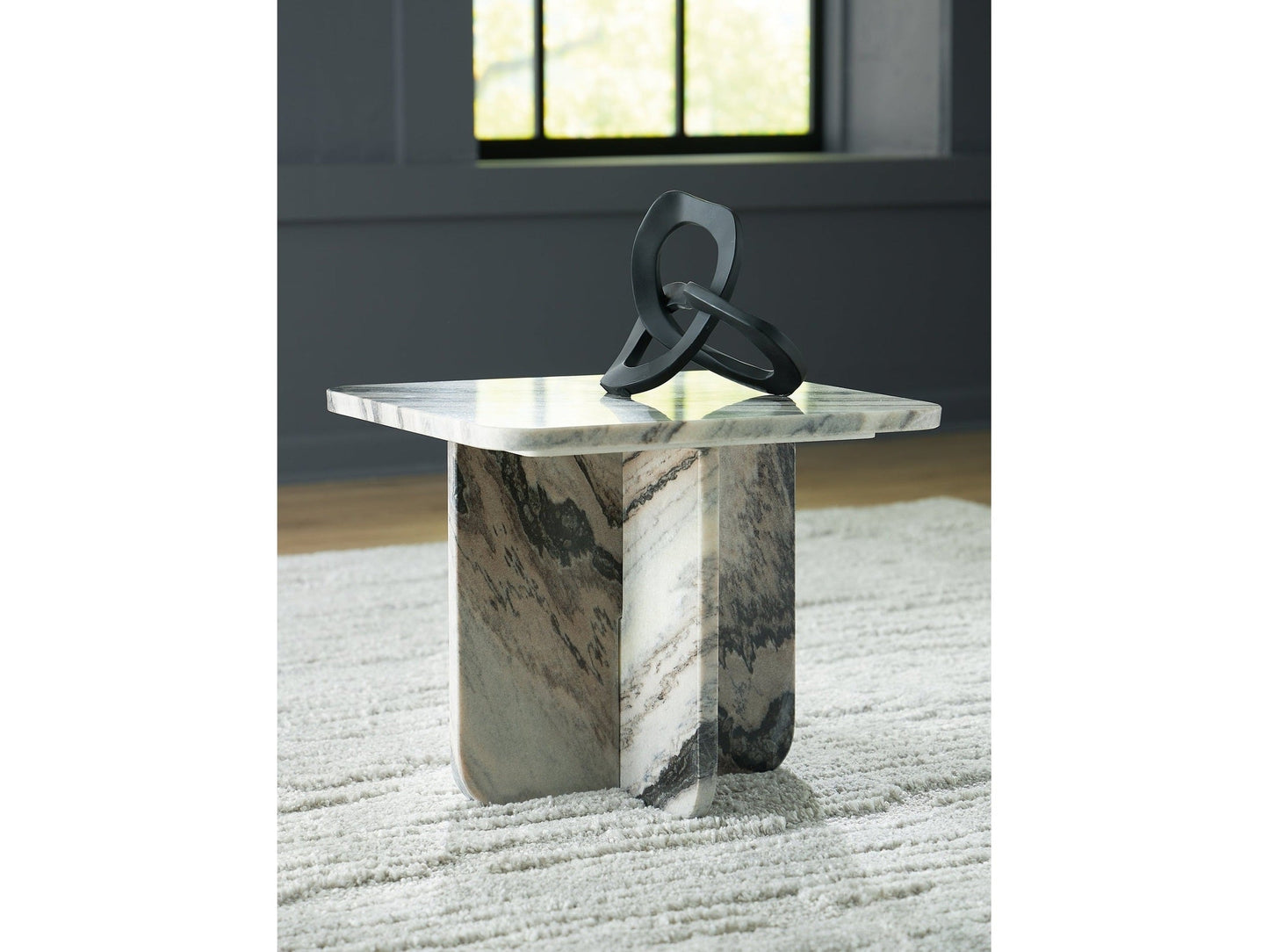 Baretton Black/White/Taupe Accent Coffee Table- Viva Furn