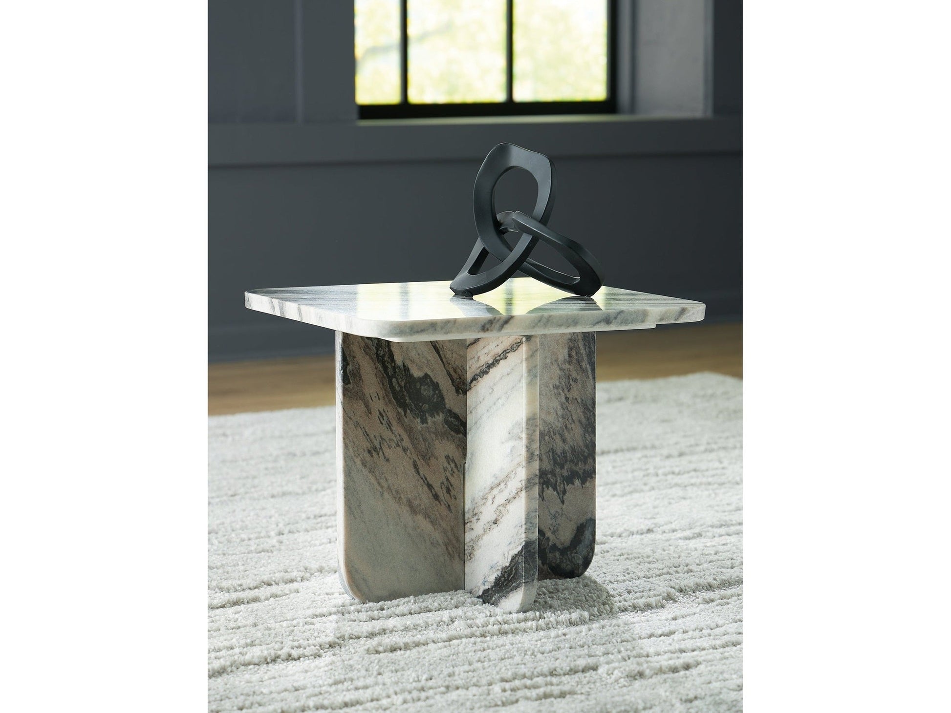 Baretton Black/White/Taupe Accent Coffee Table- Viva Furn