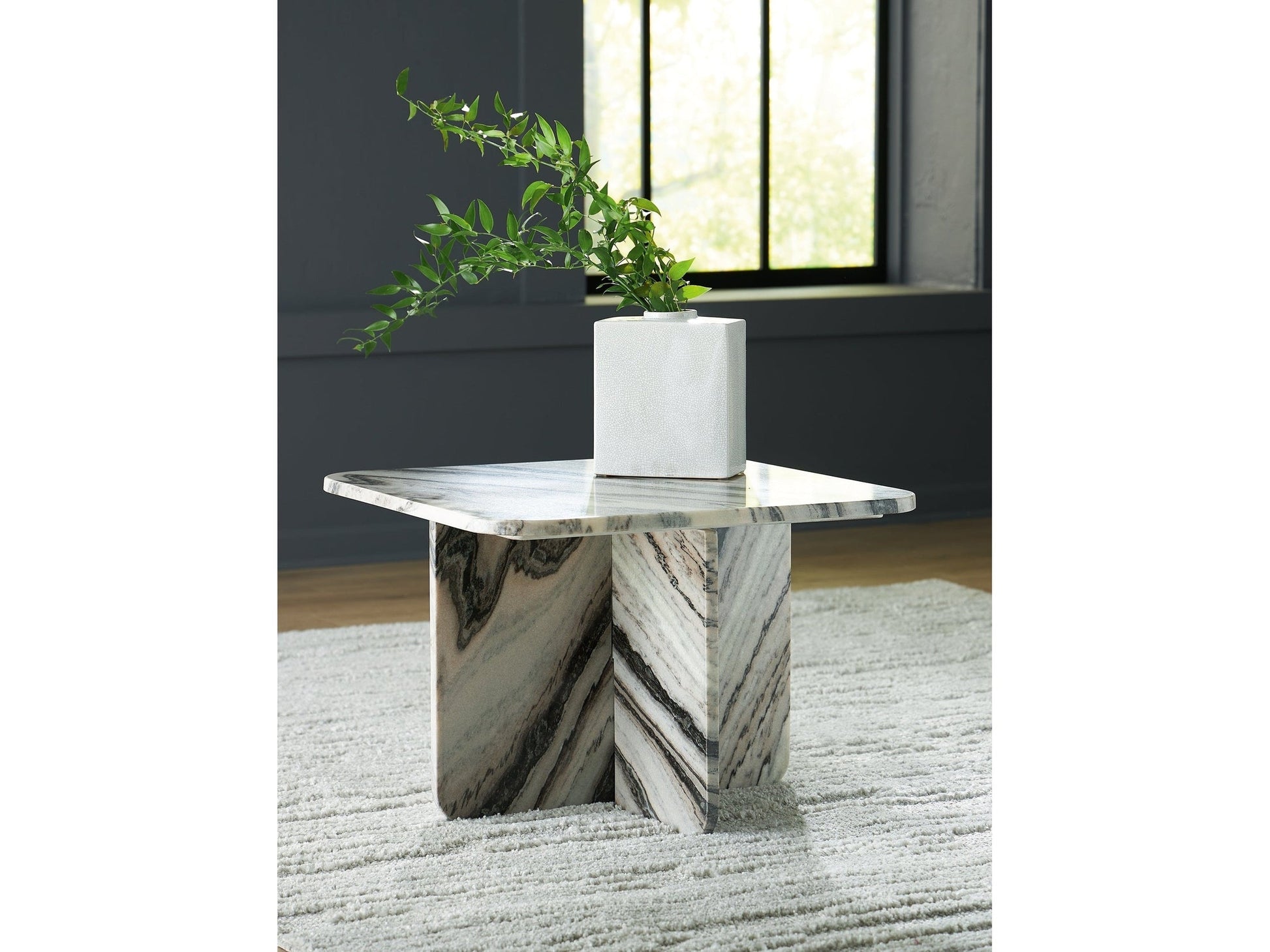 Baretton Black/White/Taupe Coffee Table- Viva Furn