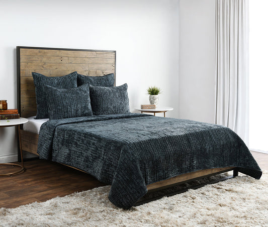 Bari Bay Green Velvet Quilt Collection - Ornate Home