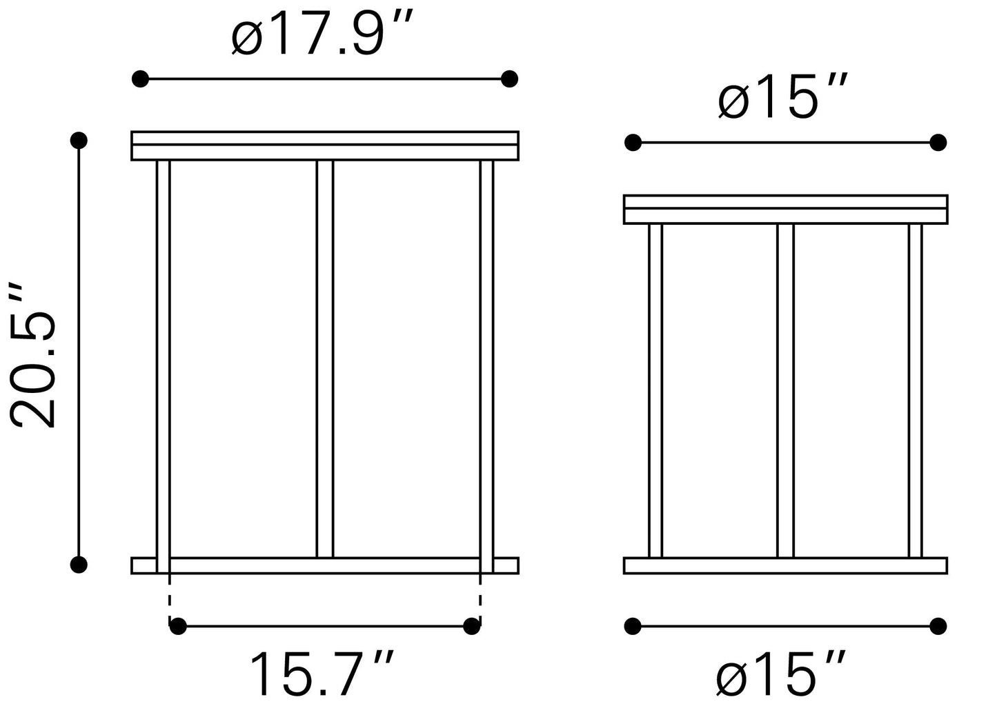 Bari Natural Nesting Table Set (2-Piece) - Ornate Home