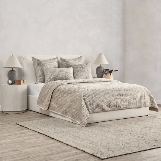 Bari Pebble Velvet Quilt Collection - Ornate Home