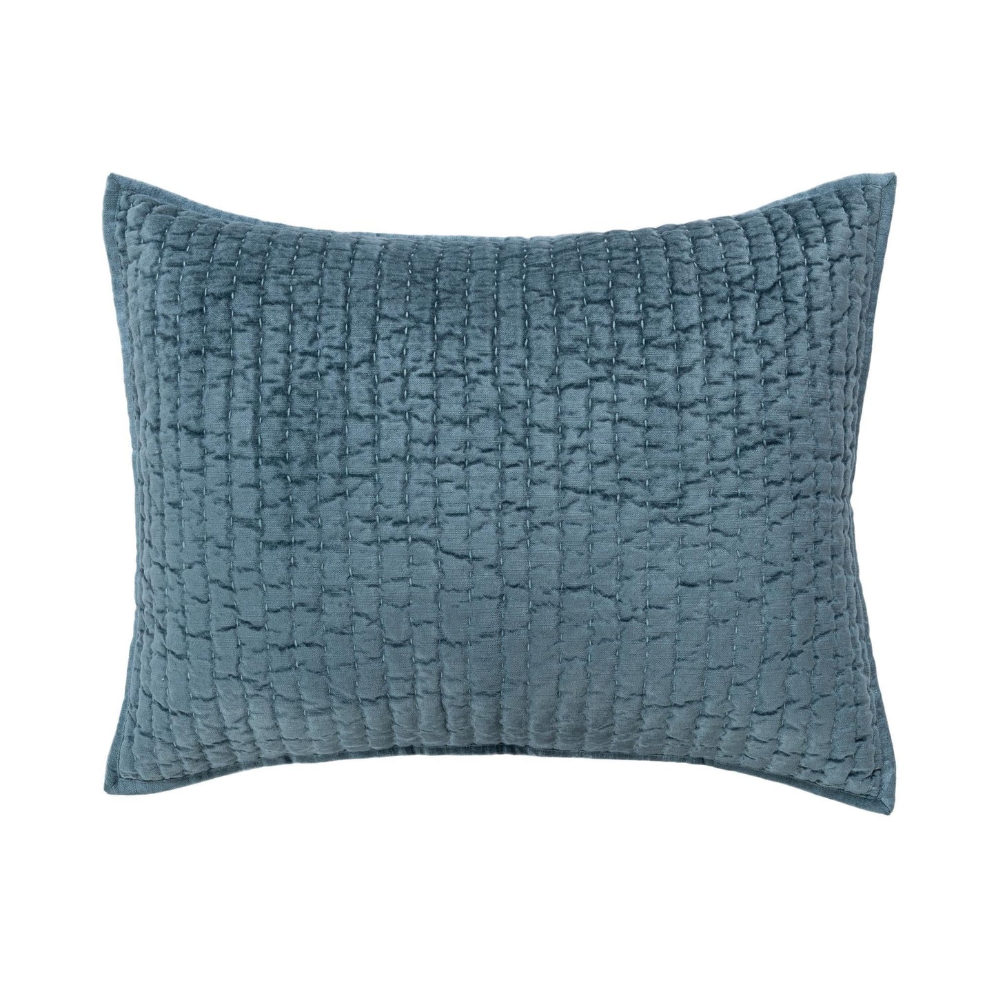 Bari Stone Blue Velvet Quilt Collection - Ornate Home