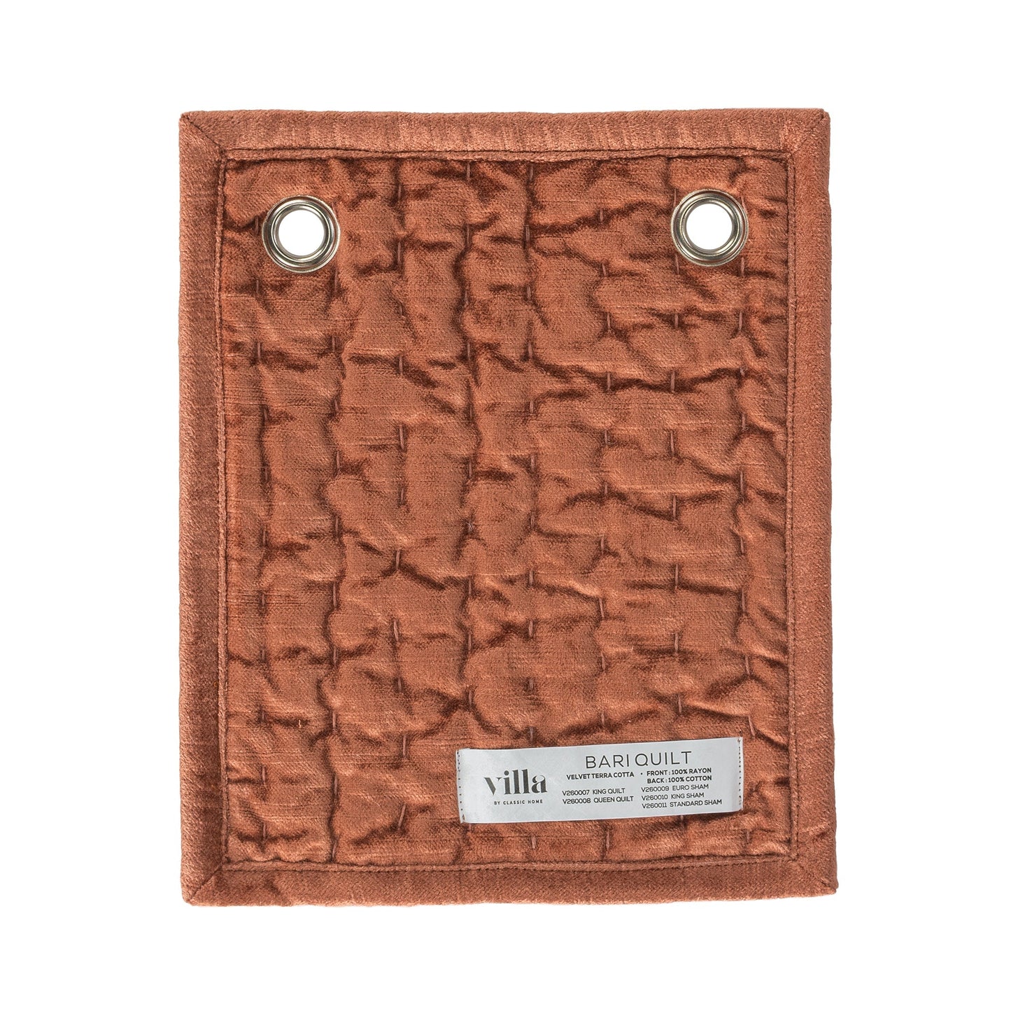 Bari Terracotta Velvet Quilt Collection - Ornate Home